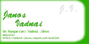 janos vadnai business card